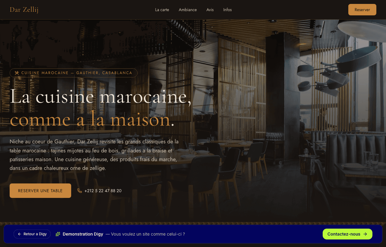 Aperçu du site Dar Zellij